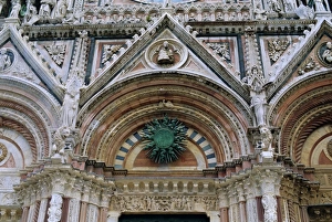 Tuscany Landmarks Italy Prints: Gothic detail on the facade of the Duomo (Cathedral)