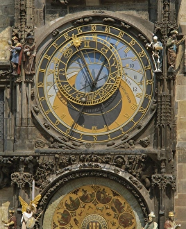 Astronomical Clocks In Europe Prints: The Gothic Horloge, astronomical clock, Old Town Hall, Stare Mesto Square