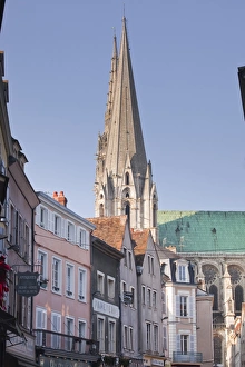 Centre Region France Prints: The gothic spires of Chartres cathedral