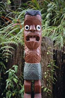 Maori Graveyard Carving Print