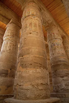 Luxor Egypt Tourism Prints: The Great Papyrus Columns, Hypostyle