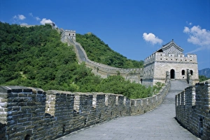 Great Wall, restored section with watchtowers, Mutianyu, near Beijing, China Great Wall, restored section with watchtowers, Mutianyu, near Beijing, China