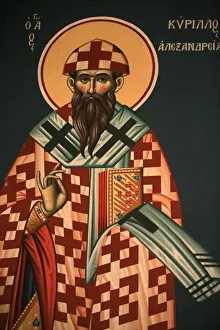 Macedonia Prints: Greek Orthodox Icon Print of St. Cyril of Alexandria