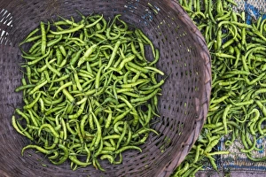 Green chillies in Hpa An Morning Market, Kayin State (Karen State), Myanmar (Burma), Asia Green chillies in Hpa An Morning Market, Kayin State (Karen State), Myanmar (Burma), Asia