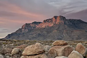 Guadalupe Peak and El Capitan at sunset, Guadalupe Mountains National Park, Texas, United States of America Guadalupe Peak and El Capitan at sunset, Guadalupe Mountains National Park, Texas, United States of America