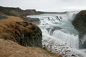 Prints of Gullfoss Waterfall, Southern Iceland, Polar Regions Iceland Prints: Gullfoss Waterfall Print, Iceland Landscape