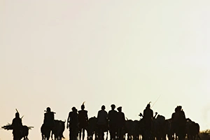 Hamer (Hamar) people walking back from bull jumping ceremony, Turmi, Lower Omo Valley, Ethiopia, Africa Hamer (Hamar) people walking back from bull jumping ceremony, Turmi, Lower Omo Valley, Ethiopia, Africa