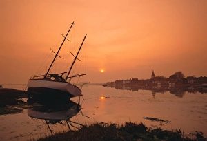 Prints of The harbour, Bosham, Chichester, West Sussex, England, UK Chichester Prints: Print of Bosham Harbour in West Sussex, England