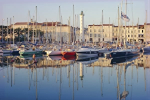 The harbour in the evening, La Rochelle, Poitou-Charentes, France, Europe The harbour in the evening, La Rochelle, Poitou-Charentes, France, Europe