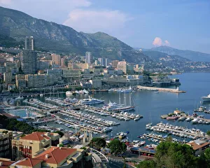 The harbour and skyline of Monte Carlo, Monaco, Mediterranean, Europe The harbour and skyline of Monte Carlo, Monaco, Mediterranean, Europe