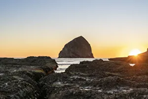 Haystack Rock Print at Sunset, Pacific City