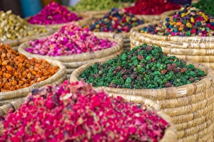 Herbs for sale in a stall in the Place Djemaa el Fna in the medina of Marrakech, Morocco Herbs for sale in a stall in the Place Djemaa el Fna in the medina of Marrakech, Morocco