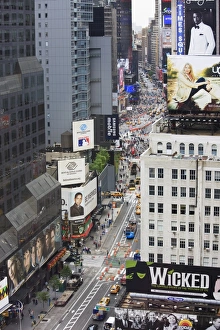 NYC Street Photography Prints: High angle view, Broadway and Times Square, Manhattan, New York City, New York