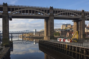 Tyne And Wear Landmarks Prints: High Level Bridge, designed by Robert Stevenson in 1847