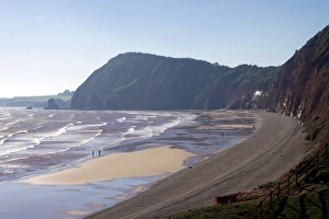 England Travel Destination Prints: High Peak and Sidmouth Beach, Devon, England, United Kingdom, Europe