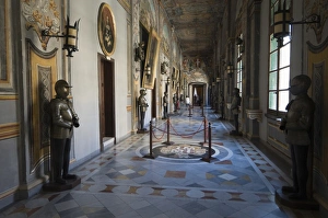 European Palace Interiors Prints: Highly decorated interior corridor, Grand Masters Palace, Valletta, Malta, Europe