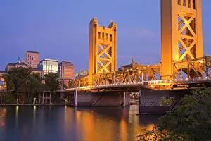 Historic Tower Bridge over the Sacramento River, Sacramento, California Historic Tower Bridge over the Sacramento River, Sacramento, California