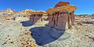US National Park Landmarks Prints: Three hoodoos in a triangular formation in Devils Playground called the Unholy Trinity
