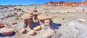 Print of the Unholy Trinity, three hoodoos in Devils Playground