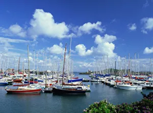 Colorful Boat Images Prints: Howth Marina and lighthouse