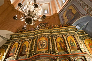 Russian Orthodox Architecture Europe Prints: Iconostasis inside St. Basils Cathedral, UNESCO World Heritage Site, Moscow, Russia