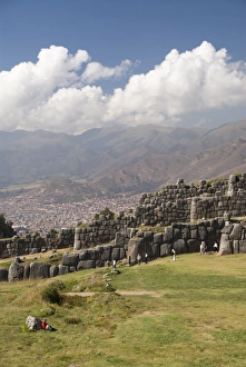 Inca fortification of Sacsayhuaman with Cuzco in background, near Cuzco Inca fortification of Sacsayhuaman with Cuzco in background, near Cuzco