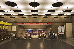 Budapest Metro Station Prints: Interchange at metro station, Budapest, Hungary, Europe