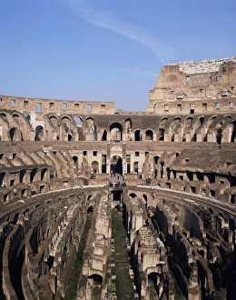 Lazio Region Tourism Prints: Interior of the arena and the cavea