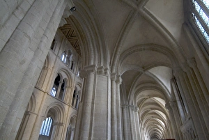 English Cathedral Architecture Prints: Interior and ceiling view, Peterborough Cathedral, Peterborough, Cambridgeshire