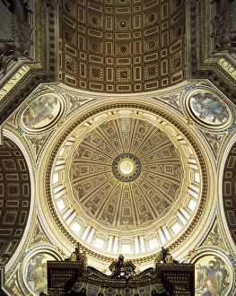 St Peters Basilica Interior Prints: Interior of the dome, St