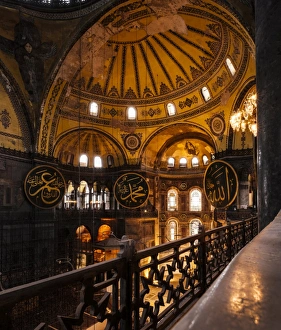 Istanbul Cityscape Photography Prints: Interior of Hagia Sofia (Aya Sofya), UNESCO World Heritage Site, Sultanahmet, Istanbul