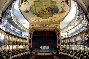 Interior of Teatro Tomas Terry, shot with fisheye lens, Parque Jose Marti, Cienfuegos, UNESCO World Heritage Site, Cuba Interior of Teatro Tomas Terry, shot with fisheye lens, Parque Jose Marti, Cienfuegos, UNESCO World Heritage Site, Cuba
