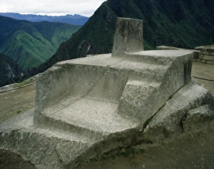 Machu Picchu UNESCO Site Prints: The Intihuatana (hitching post for the sun)