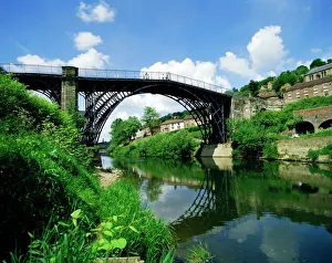 Prints of Iron Bridge over the River Severn, Ironbridge, Shropshire, England, UK River Prints: Iron Bridge Print over the River Severn