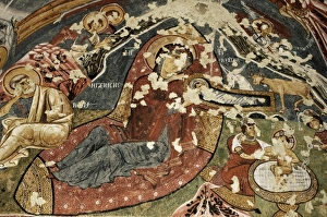 Jesus with Angels Print, Christian Fresco in Goreme Open Air Museum