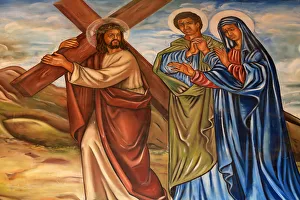 Jesus Christ carrying the cross. St. Peter and Paul Cathedral, Aneho, Togo, West Africa Jesus Christ carrying the cross. St. Peter and Paul Cathedral, Aneho, Togo, West Africa