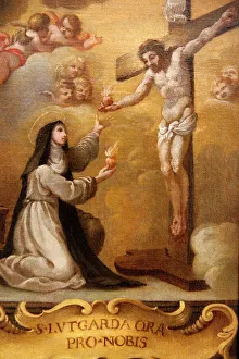 Jesus Christ and Lutgarde de Tongres exchanging hearts, 17th century, Belgian Jesus Christ and Lutgarde de Tongres exchanging hearts, 17th century, Belgian