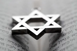 Jewish star (Star of David) on a Torah, France, Europe Jewish star (Star of David) on a Torah, France, Europe