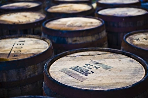 Jura whisky distillery barrel storage, Jura Island, Inner Hebrides, Scotland Jura whisky distillery barrel storage, Jura Island, Inner Hebrides, Scotland