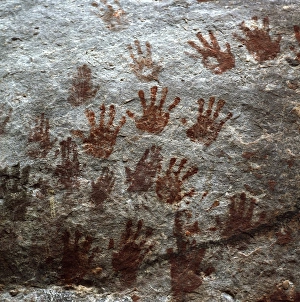 Drawing Prints: Karowrieng Rock Paintings Print, Chi-Chi Gorge, Guyana