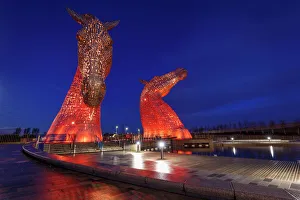 The Kelpies at the entrance to the Forth and Clyde Canal at Helix Park, Falkirk The Kelpies at the entrance to the Forth and Clyde Canal at Helix Park, Falkirk