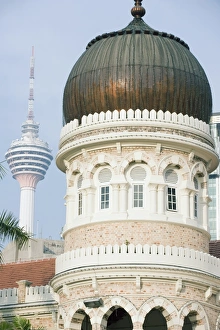 Kuala Lumpur Landmarks Prints: KL Tower and Sultan Abdul Samad Building, Merdeka Square, Kuala Lumpur