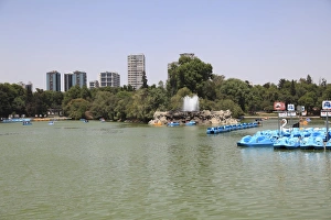 Colourful Cityscape Photography Prints: Lake, Chapultepec Park (Bosque de Chapultepec)