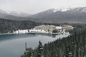 Lake Louise and the Fairmont Chateau Hotel in winter, Banff National Park, UNESCO World Heritage Site, Alberta Lake Louise and the Fairmont Chateau Hotel in winter, Banff National Park, UNESCO World Heritage Site, Alberta