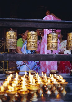 Golden Temple Prints: Nepalese Temple Lamps Print