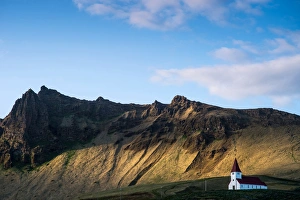 Landscape around Vik church, Iceland, Polar Regions Landscape around Vik church, Iceland, Polar Regions