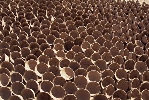 North African Crafts Prints: A large number of pots