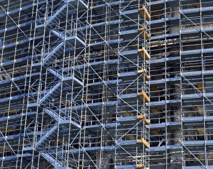 Building Site Images Prints: Large scaffolding facade