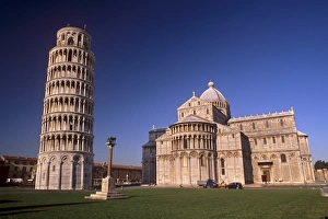 Prints of Leaning Tower (Torre Pendente) dating from between the 12th and 14th centuries, and Duomo dating from the 11th century, Campo dei Miracoli, UNESCO World Heritage Site, Pisa, Tuscany, Italy, Europe Pisa Prints: Pisa Cathedral Complex Print, Campo dei Miracoli