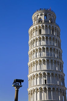European Landmarks In Italy Prints: Leaning Tower and statue of Romulus and Remus